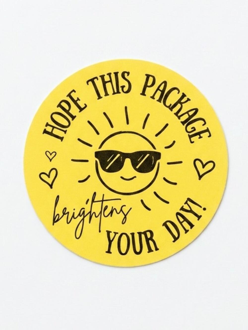 3/$15 50 Pcs Yellow 2" Round Stickers Hope This Package Brightens Your Day